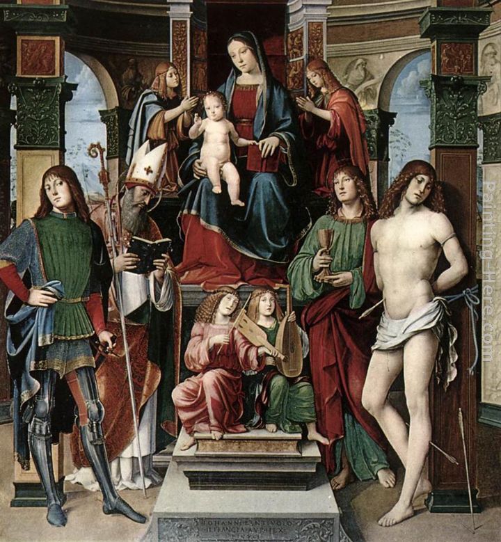 Madonna and Saints painting - Francesco Francia Madonna and Saints art painting